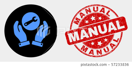 Vector Wrench Repair Hands Icon and Scratched... - Stock Illustration ...