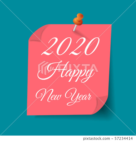 Happy new year 2020 . Greetings card. abstract 57234414
