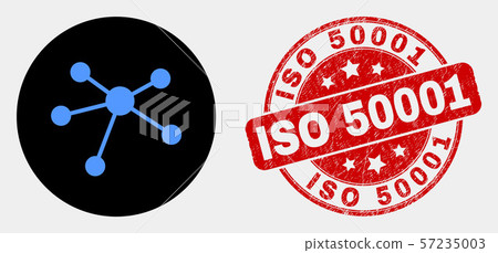 Vector Relation Links Icon and Scratched ISO 50001 Seal Vector Relation Links Icon and Scratched ISO 50001 Seal 57235003