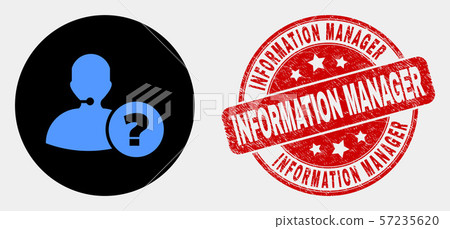 Vector Operator Information Icon and Scratched Information Manager Watermark 57235620