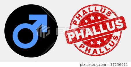 Vector Male Symbol Icon and Scratched Phallus Stamp Seal Vector Male Symbol Icon and Scratched Phallus Stamp Seal 57236911