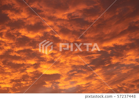 Red sky, northwestern Chiba, sunset, red sky 57237448