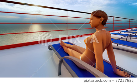 Huge luxury cruise ship 3d rendering Huge luxury cruise ship 3d rendering 57237683