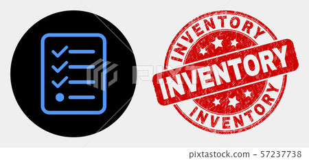 Vector Items List Page Icon and Distress Inventory Stamp 57237738