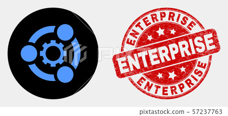 Vector Industrial Cooperation Icon and Scratched Enterprise Stamp Seal Vector Industrial Cooperation Icon and Scratched Enterprise Stamp Seal 57237763