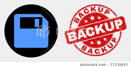 Vector Floppy Disk Icon and Grunge Backup Watermark Vector Floppy Disk Icon and Grunge Backup Watermark 57238643
