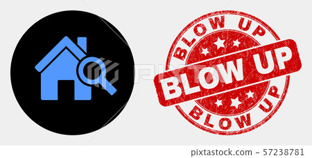 Vector Explore Realty Icon and Distress Blow Up Seal Vector Explore Realty Icon and Distress Blow Up Seal 57238781
