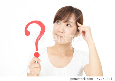 A woman with a question mark A woman with a question mark 57239291