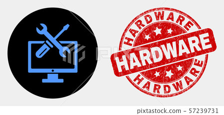 Vector Desktop Options Icon and Distress Hardware Watermark Vector Desktop Options Icon and Distress Hardware Watermark 57239731