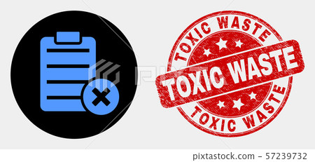 Vector Delete Report Page Icon and Scratched Toxic Waste Seal Vector Delete Report Page Icon and Scratched Toxic Waste Seal 57239732