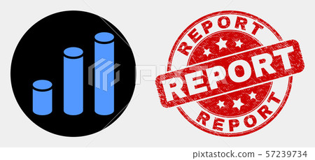 Vector Cylinder Chart Icon and Distress Report Seal Vector Cylinder Chart Icon and Distress Report Seal 57239734
