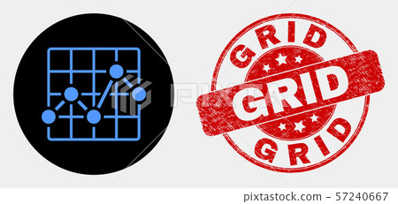 Vector Chart Grid Icon and Scratched Grid Watermark Vector Chart Grid Icon and Scratched Grid Watermark 57240667