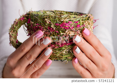 Decorative cup with herbs. Decorative cup with herbs. 57241121