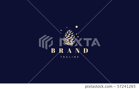 Vector golden logo with an abstract image of a pine cone. Vector golden logo with an abstract image of a pine cone. 57241265