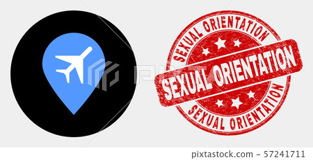 Vector Airport Map Marker Icon and Grunge Sexual Orientation Watermark 57241711