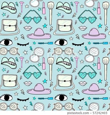 Accessories fashion seamless pattern background. Vector illustration. Accessories fashion seamless pattern background. Vector illustration. 57242403