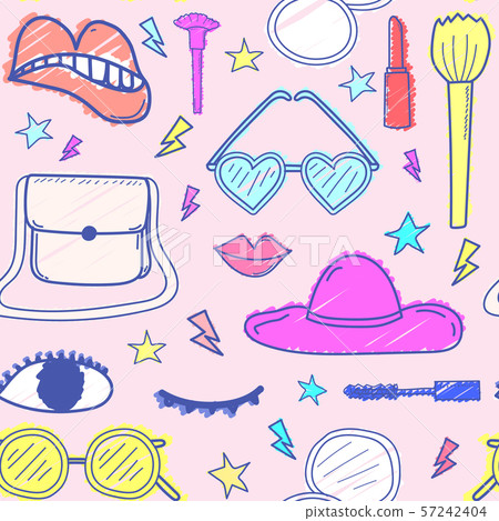 Accessories fashion seamless pattern background. Vector illustration. Accessories fashion seamless pattern background. Vector illustration. 57242404