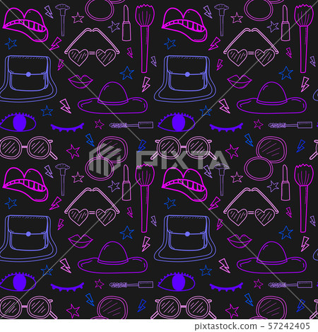 Accessories fashion seamless pattern... - Stock Illustration [57242405 ...