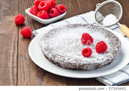 Chocolate sticky brownie cake, swedish dessert Chocolate sticky brownie cake, swedish dessert 57243641