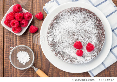 Chocolate sticky brownie cake, swedish dessert Chocolate sticky brownie cake, swedish dessert 57243642