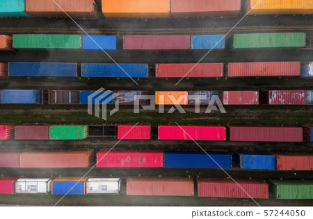 Container vagoons in export and import business and logistics. Container vagoons in export and import business and logistics. 57244050