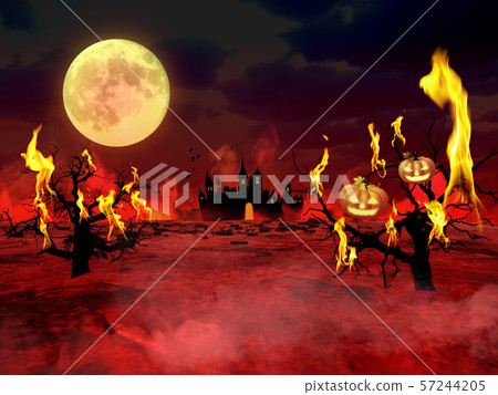 Halloween moonlit night 57244205