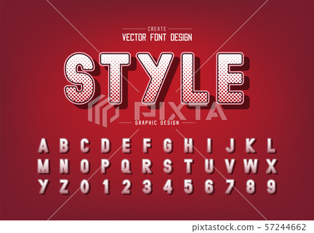 Halftone hexagon font and alphabet vector, Digital style typeface letter and number design Halftone hexagon font and alphabet vector, Digital style typeface letter and number design 57244662