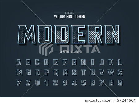 Halftone circle font and bold alphabet vector, Digital modern typeface and letter number design Halftone circle font and bold alphabet vector, Digital modern typeface and letter number design 57244664