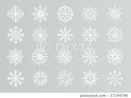 Paper cut snowflakes. White 3D Christmas design... - Stock Illustration ...