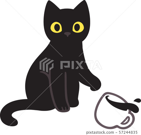 Cat breaking cup 57244835