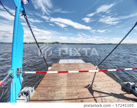 Shipping on Ferry Boat Ship with open Ramp and 57245105