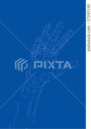 Wire Hand Vector Outline human hand vector. Wire-frame style - Stock Illustration ...