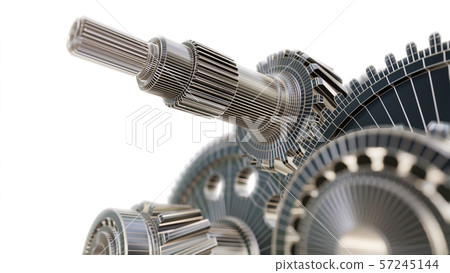 Futuristic gear mechanism 57245144