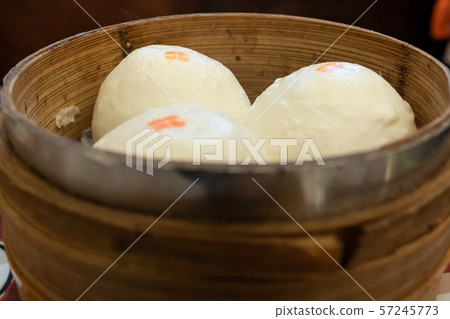Cantonese dim sum in bamboo steamer 57245773