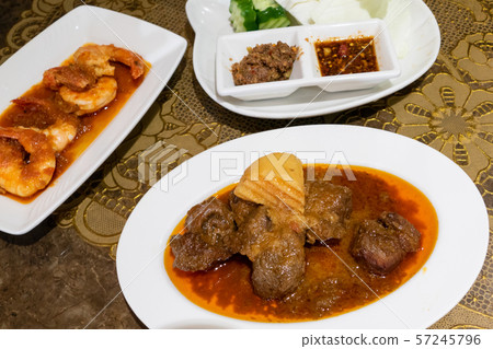 Myanmar lamb curry in plate 57245796