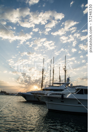 Majorca yacht harbor sunrise Majorca yacht harbor sunrise 57246330