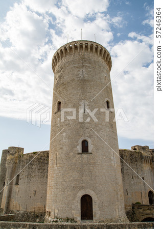 Brick column building of Berber Castle in Majorca 57246364