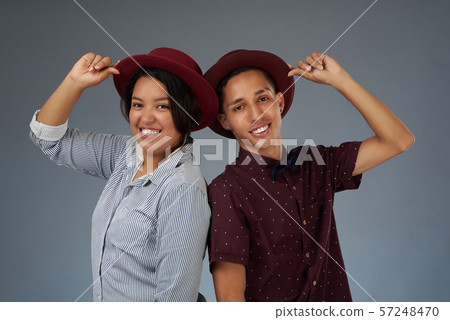 Portrait of young hipsters Portrait of young hipsters 57248470