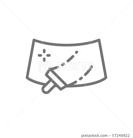 Washing windshield of a car line icon. Washing windshield of a car line icon. 57248922
