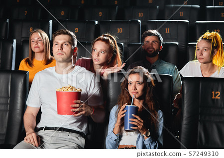 serious audience watching drama 57249310