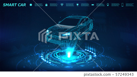 Smart car isometric banner  57249343
