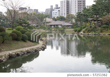 A view of the pond of Hiroshima Shukkeien A view of the pond of Hiroshima Shukkeien 57251362
