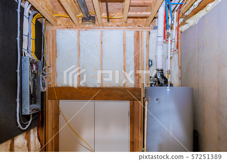Boiler and pipes of the heating system a home Boiler and pipes of the heating system a home 57251389