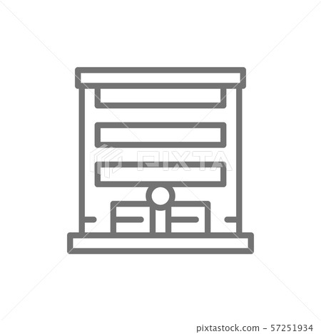 Garage with automatic car gate line icon. Garage with automatic car gate line icon. 57251934