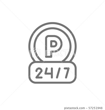 Vector around the clock parking line icon. 57251948
