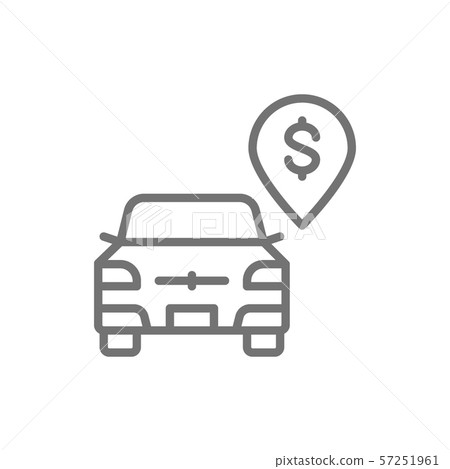 Vector paid parking, toll parking line icon. 57251961