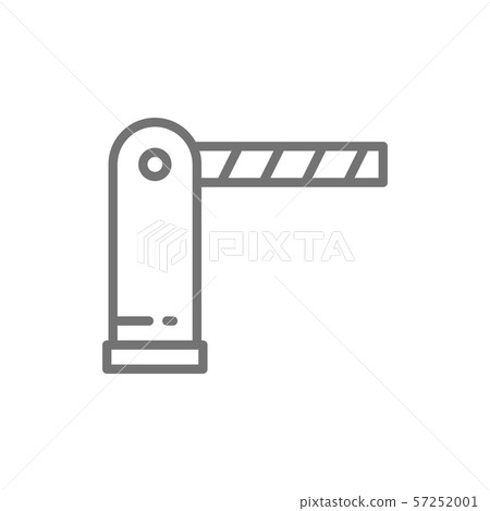 Automatic parking barrier line icon. Isolated on white background 57252001