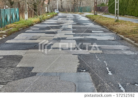 Patched broken road 57252592