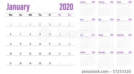 Calendar planner 2020 template vector illustration Calendar planner 2020 template vector illustration 57253320