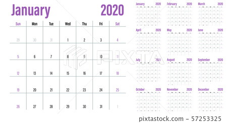 Calendar planner 2020 template vector illustration Calendar planner 2020 template vector illustration 57253325